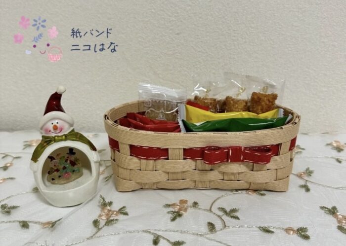 紙バンドのかご